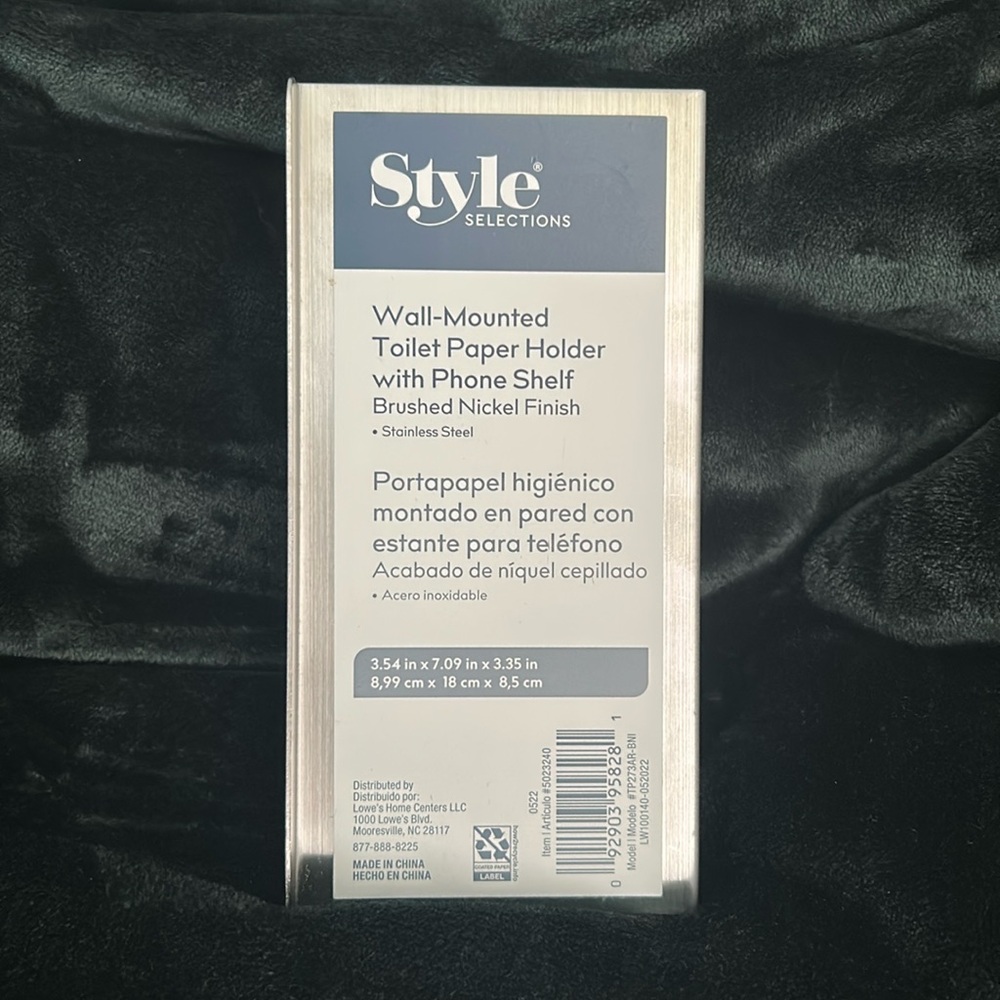 Style Selections Wall-Mounted Toilet Paper Holder with Phone Shelf